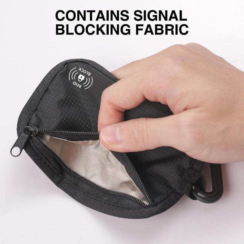 KOSMCCO RFID Blocking Clip Stash Pouch, Minimalist Hidden Travel Wallet for Cards & Cash - Slim Pickpocket-Proof Design for Everyday Carry, Black - Image 4